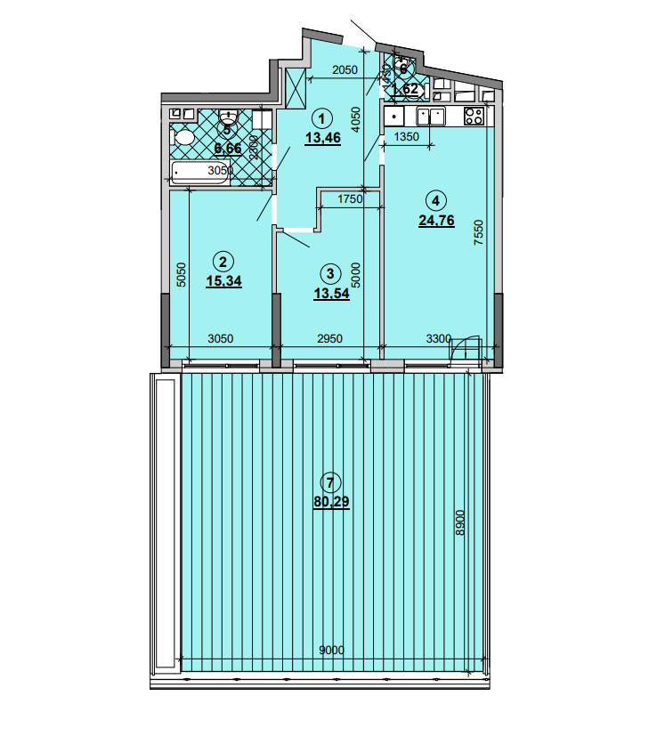 2-комнатная 100.08 м² в ЖК Great от 33 813 грн/м², Киев