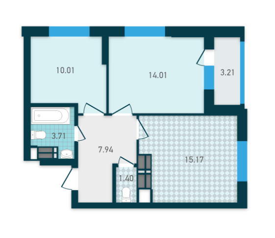 2-комнатная 55.45 м² в ЖК GENESIS от 35 466 грн/м², Киев