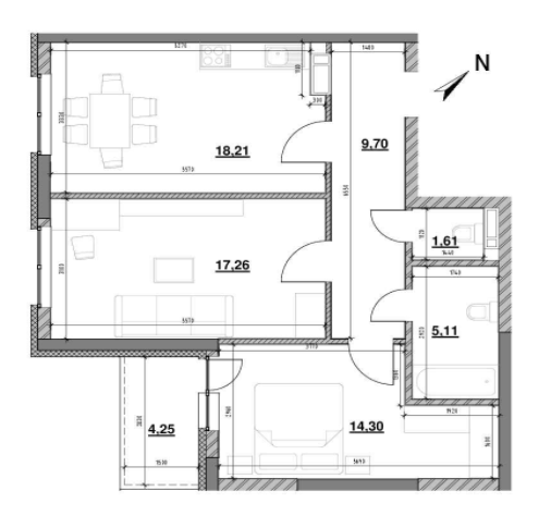 2-кімнатна 71.37 м² в ЖК OK`LAND від 39 642 грн/м², Київ