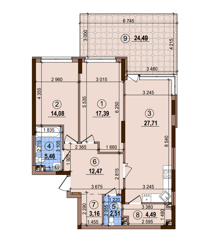 2-кімнатна 94.62 м² в ЖК Варшавський-2 від 24 650 грн/м², Київ