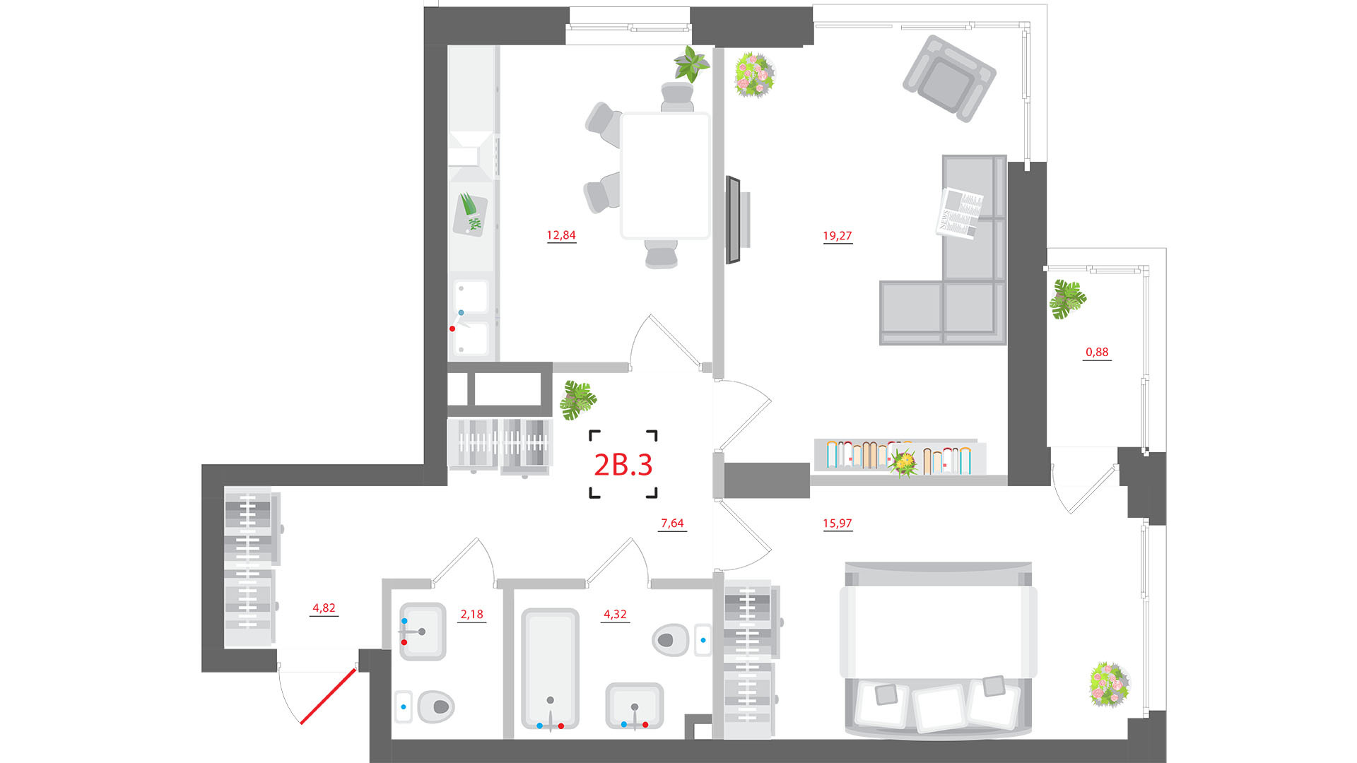 2-кімнатна 67.92 м² в ЖК CITY HUB від 58 315 грн/м², Київ