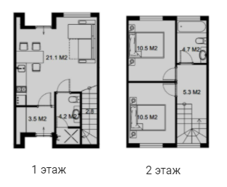 Таунхаус 63 м² в Таунхаусы ProfiTHouse от 17 619 грн/м², с. Новые Петровцы