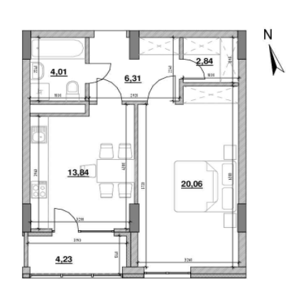 1-кімнатна 51.29 м² в ЖК Велика Британія від 31 207 грн/м², Львів