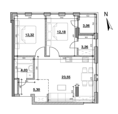 2-комнатная 63.7 м² в ЖК Велика Британія от 28 122 грн/м², Львов