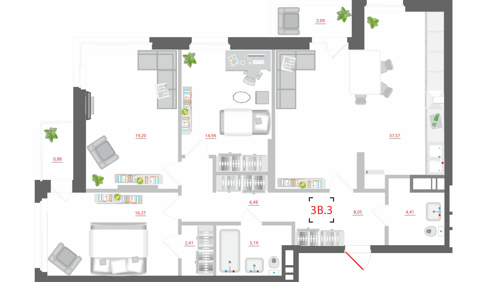 3-комнатная 117 м² в ЖК CITY HUB от 48 546 грн/м², Киев