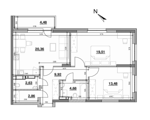 2-кімнатна 77.92 м² в ЖК OK`LAND від 31 387 грн/м², Київ