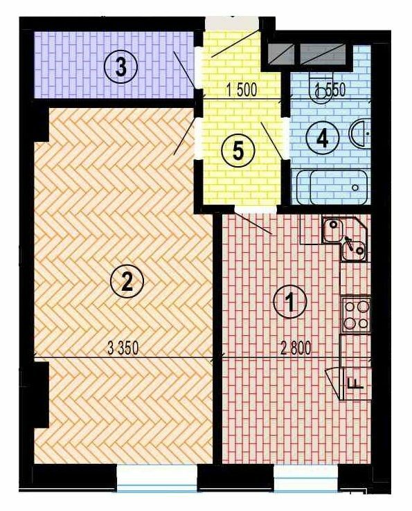 1-кімнатна 45.22 м² в БФК Twenty two від 32 500 грн/м², Харків