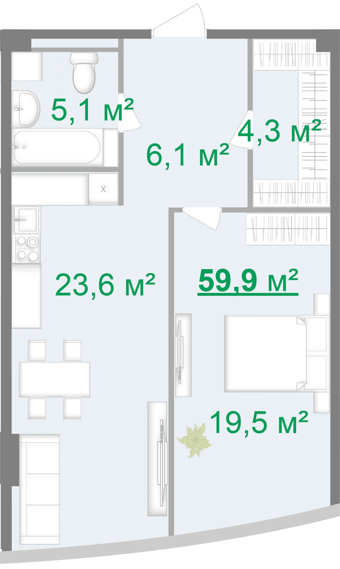 1-кімнатна 82 м² в БФК Intergal City від 80 080 грн/м², Київ