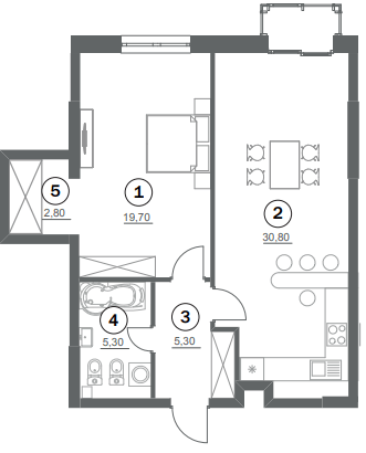 1-комнатная 63.9 м² в ЖК Greenville Park от 56 300 грн/м², Киев