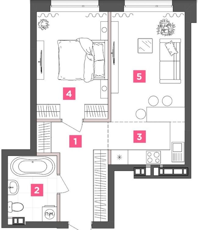 1-кімнатна 45.71 м² в ЖК ANRIL house від 64 450 грн/м², Київ