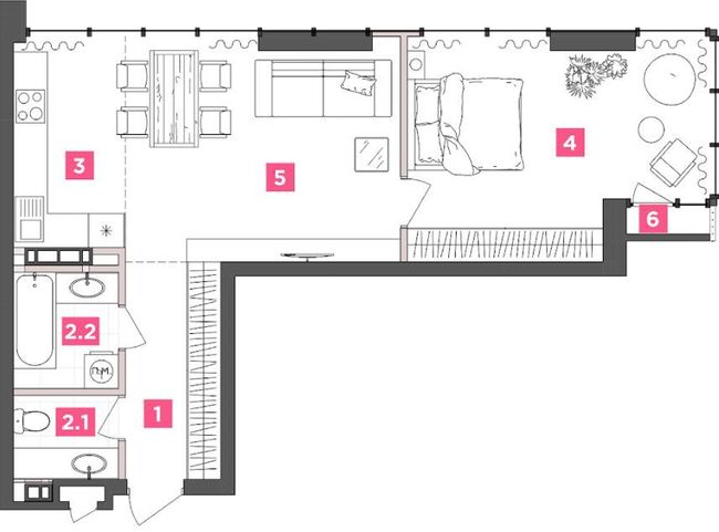 1-кімнатна 58.05 м² в ЖК ANRIL house від 64 450 грн/м², Київ