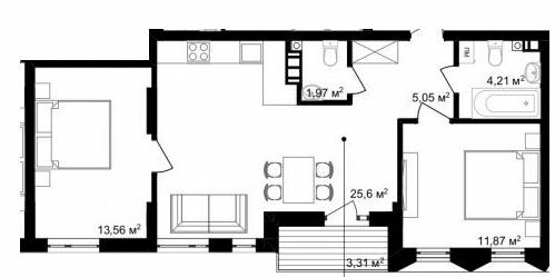 2-комнатная 63.92 м² в ЖК Struetinsky Residence от 84 250 грн/м², Киев