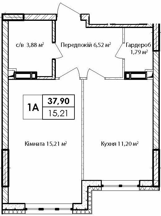 1-комнатная 38.9 м² в ЖК Синергия Киев от 33 700 грн/м², Киев