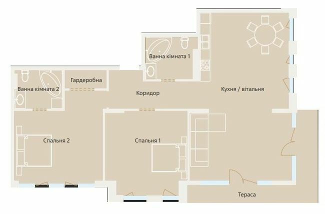 3-комнатная 125.8 м² в КД Nobility от 105 450 грн/м², Киев