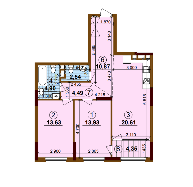 2-комнатная 75 м² в ЖК Варшавский Плюс от 23 050 грн/м², Киев