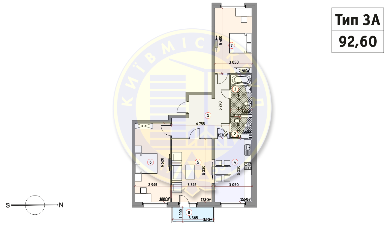 3-комнатная 92.6 м² в ЖК Кирилловский Гай от 28 156 грн/м², Киев