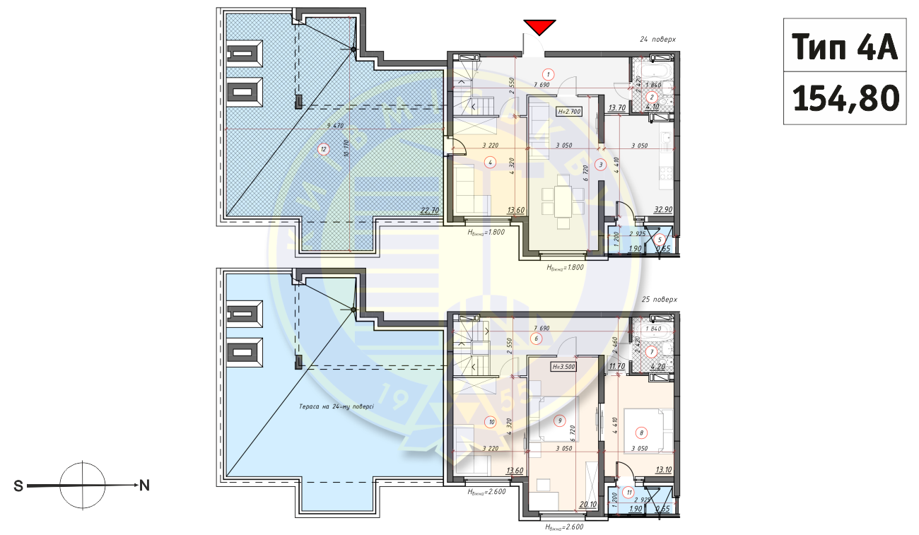 4-кімнатна 154.8 м² в ЖК Кирилівський Гай від 32 414 грн/м², Київ