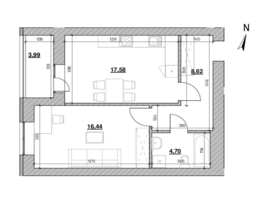 1-кімнатна 50.82 м² в ЖК Шенген від 29 436 грн/м², Львів