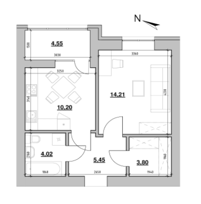 1-кімнатна 42.23 м² в ЖК Шенген від 27 866 грн/м², Львів