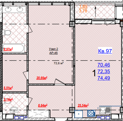 2-комнатная 74.49 м² в ЖК Green Wood от 52 800 грн/м², Одесса