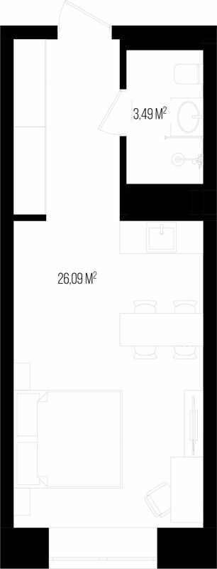 1-комнатная 32.75 м² в Апарт-комплекс Kristal Plaza от 63 550 грн/м², Львов