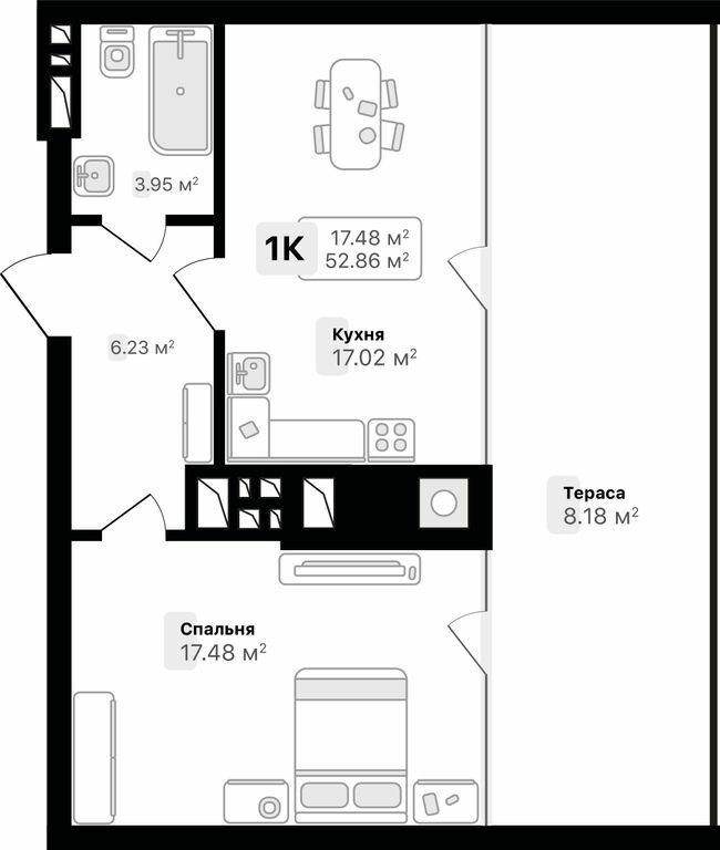 1-кімнатна 52.86 м² в ЖК AUROOM SUNRISE від 24 400 грн/м², Львів