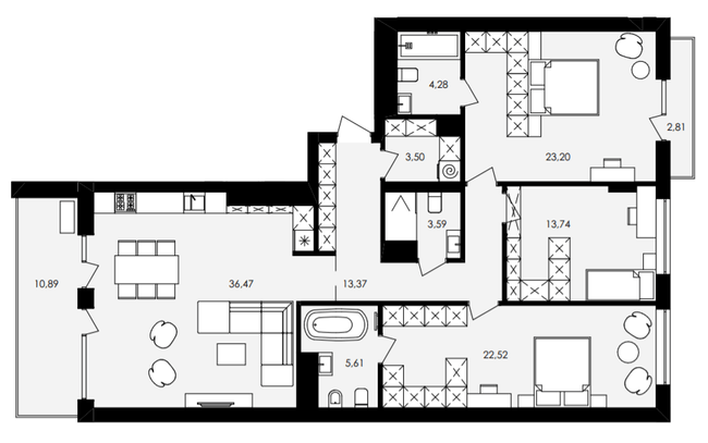 3-кімнатна 130.39 м² в ЖК Avalon Yard від 35 000 грн/м², Львів