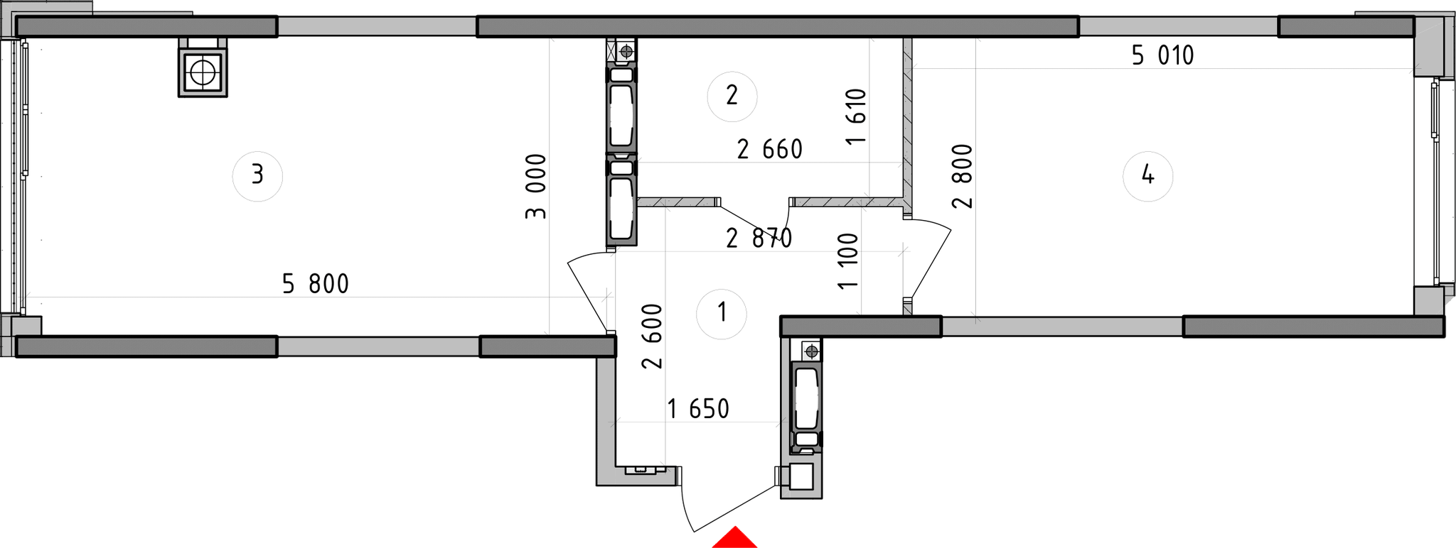 1-кімнатна 41.01 м² в ЖК Оптимісто від 28 000 грн/м², с. Гатне