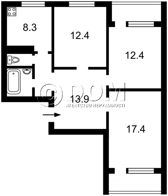 Продажа 3-комнатной квартиры 73 м², Наталии Ужвий ул., 4Г