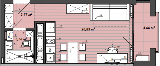 Студія 31.82 м² в Апарт-комплекс WELL towers від 42 350 грн/м², Львів