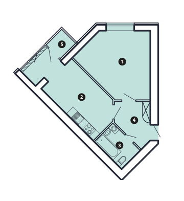 1-комнатная 42.82 м² в ЖК Comfort City от 36 000 грн/м², Запорожье