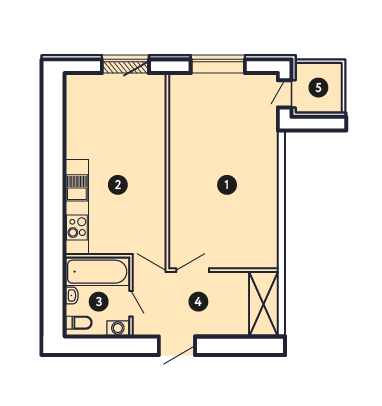 1-комнатная 41.72 м² в ЖК Comfort City от 36 000 грн/м², Запорожье