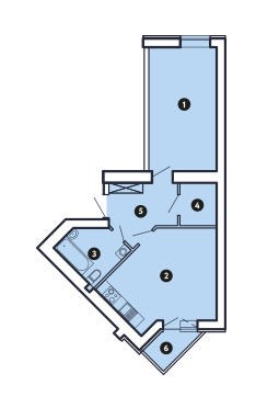 1-комнатная 48.29 м² в ЖК Comfort City от 36 000 грн/м², Запорожье