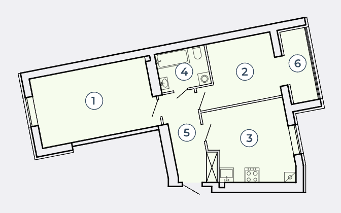 2-кімнатна 67.06 м² в КК Атмосфера від 36 000 грн/м², Запоріжжя
