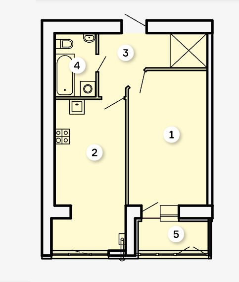 1-комнатная 48.82 м² в ЖК Kvartal от 37 000 грн/м², Запорожье