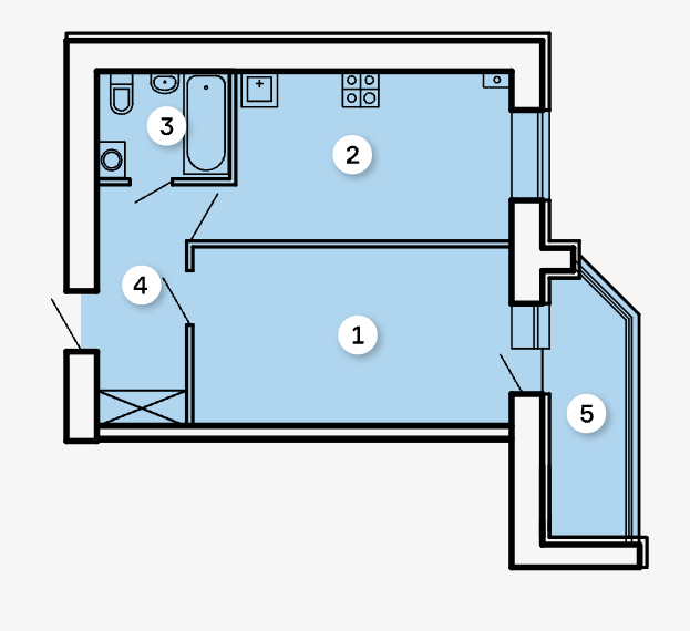 1-комнатная 43.69 м² в ЖК Kvartal от 37 000 грн/м², Запорожье