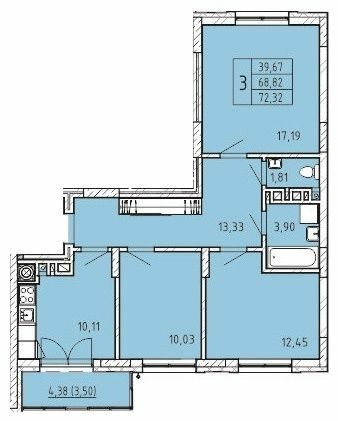 3-кімнатна 72.32 м² в ЖК Сонцебуд від 18 000 грн/м², м. Жовква