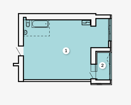 1-кімнатна 50.79 м² в ЖК Kvartal від 37 000 грн/м², Запоріжжя