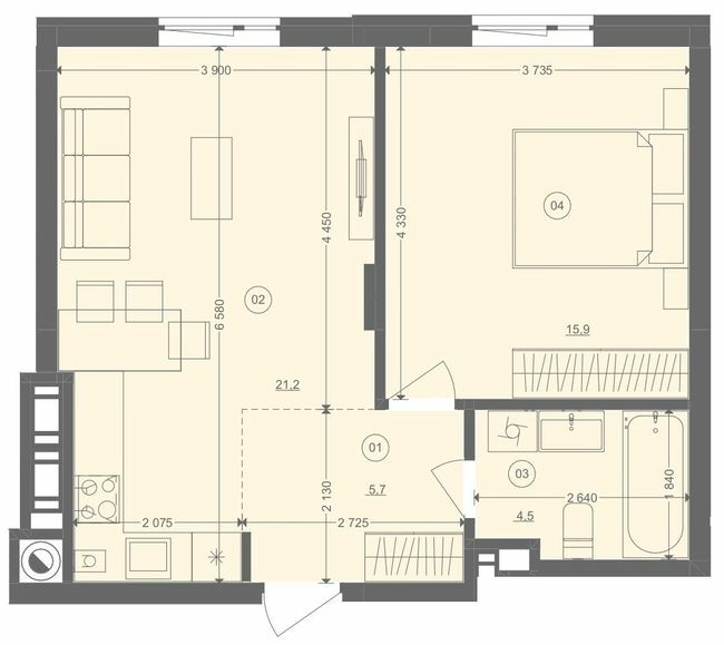 1-кімнатна 47.3 м² в ЖК Етно Дім від 18 000 грн/м², с. Горішній