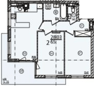 2-комнатная 65 м² в ЖК Континент от 25 000 грн/м², с. Сокольники