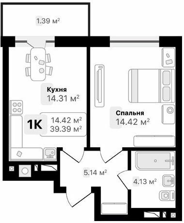 1-кімнатна 39.39 м² в ЖК AUROOM FOREST від 20 700 грн/м², м. Винники