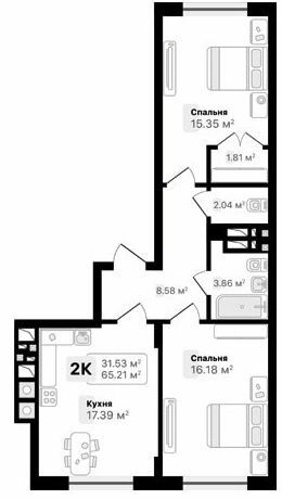 2-комнатная 65.21 м² в ЖК AUROOM FOREST от 20 100 грн/м², г. Винники