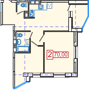 2-кімнатна 70 м² в ЖК Німецький проект на Холодній Горі від 28 700 грн/м², Харків