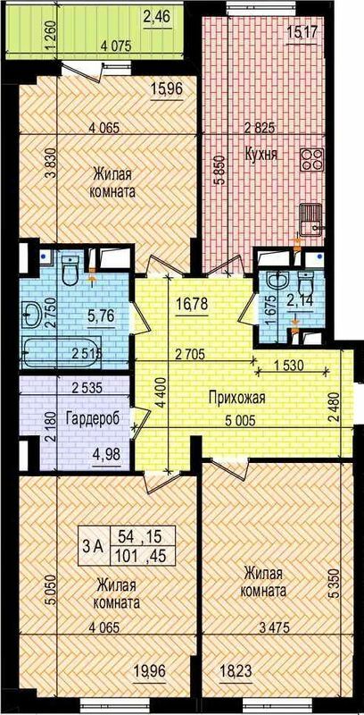 3-комнатная 101.45 м² в ЖК Пролисок от 19 350 грн/м², Харьков