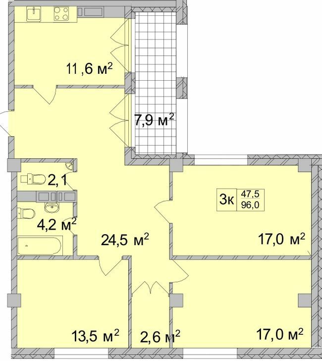 3-комнатная 96 м² в ЖК ТИТУЛ Дом на Пушкинской от 40 250 грн/м², Харьков