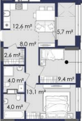 2-кімнатна 59.4 м² в ЖК CENTOWER від 43 100 грн/м², Дніпро