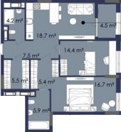 2-кімнатна 82.7 м² в ЖК CENTOWER від 43 100 грн/м², Дніпро