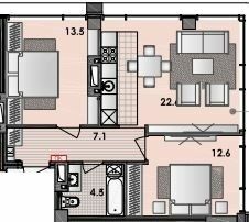 2-комнатная 61.2 м² в ЖК RESPECT HALL от 37 350 грн/м², Днепр