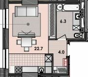 Студия 33.3 м² в ЖК RESPECT HALL от 37 900 грн/м², Днепр