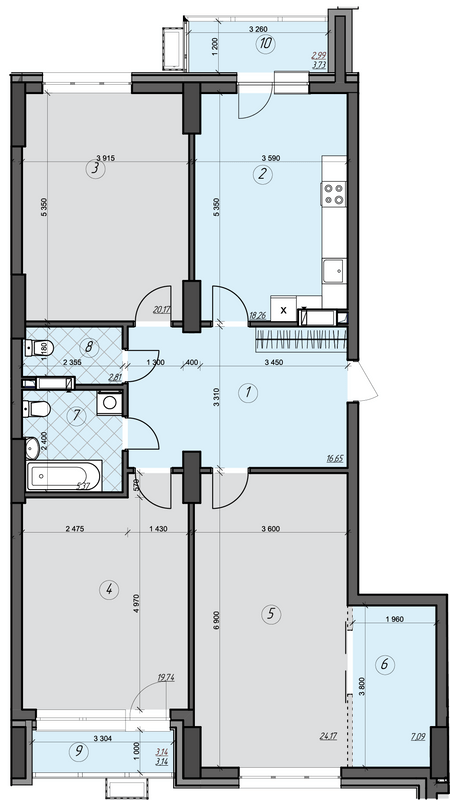 3-кімнатна 120.05 м² в ЖК CRYSTAL RESIDENCE від 57 000 грн/м², Київ